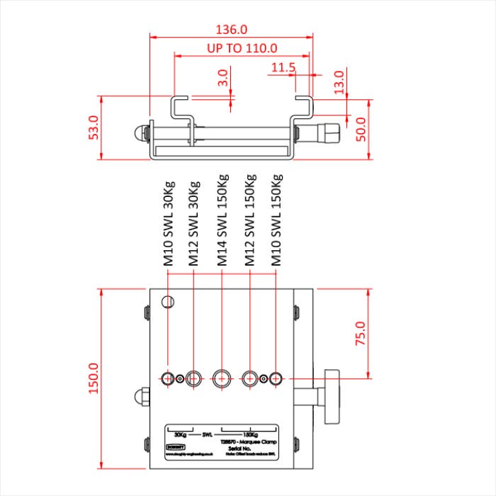 Doughty Standard Marquee Clamp - Doughty | Bellalite Doughty Standard Marquee Clamp - Doughty | Bellalite