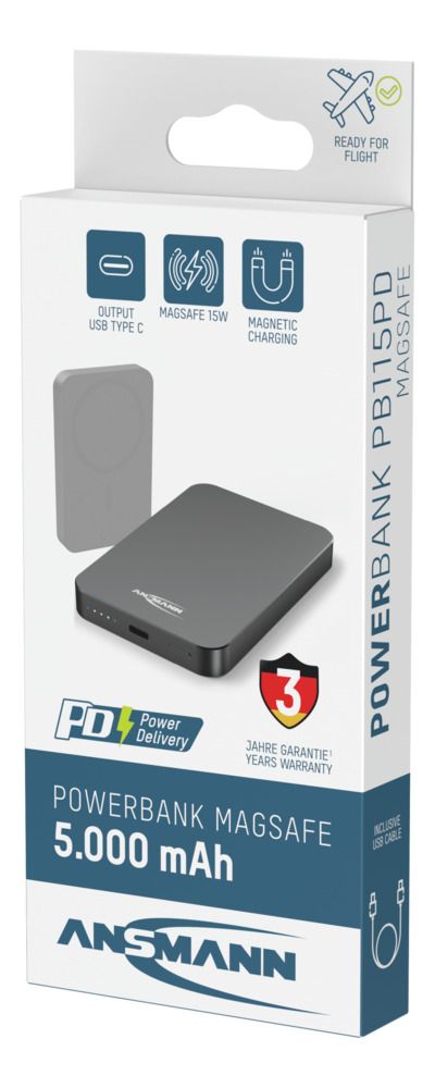 Ansmann Powerbank 5000mAh PB115PD MagSafe  - Ansmann | Bellalite