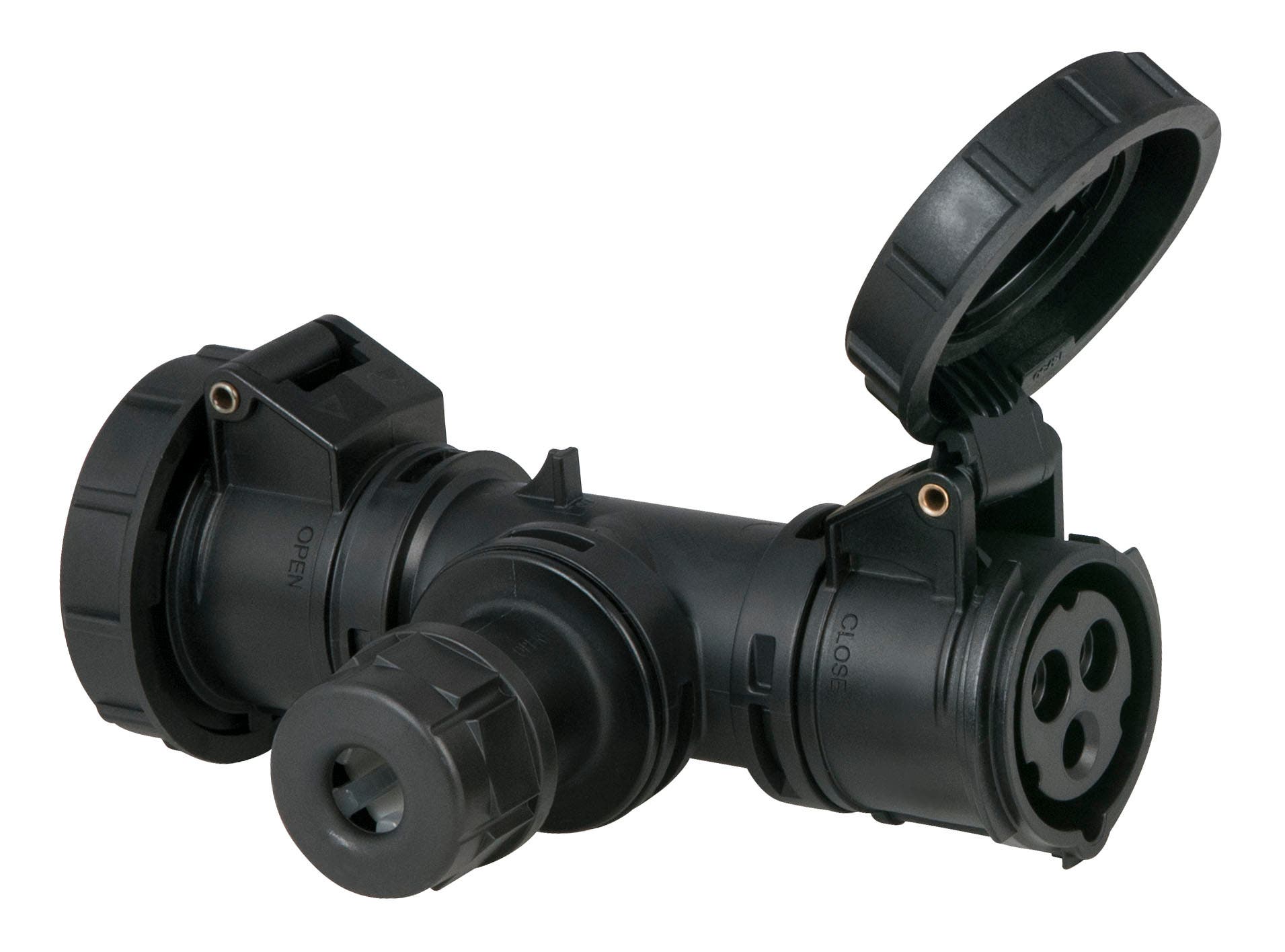 Grenuttag 2-Vägs CEE 16/3 T-Connect IP67 - Showgear | Bellalite Grenuttag 2-Vägs CEE 16/3 T-Connect IP67 - Showgear | Bellalite