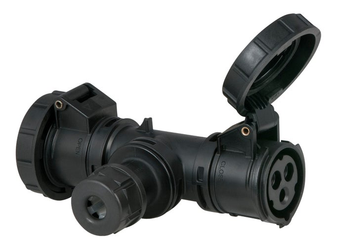 Grenuttag 2-Vägs CEE 16/3 T-Connect IP67 - Showgear | Bellalite Grenuttag 2-Vägs CEE 16/3 T-Connect IP67 - Showgear | Bellalite