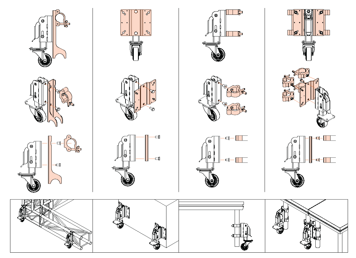 Admiral Monteringsplatta f. Lyfthjul  - Admiral Staging | Bellalite