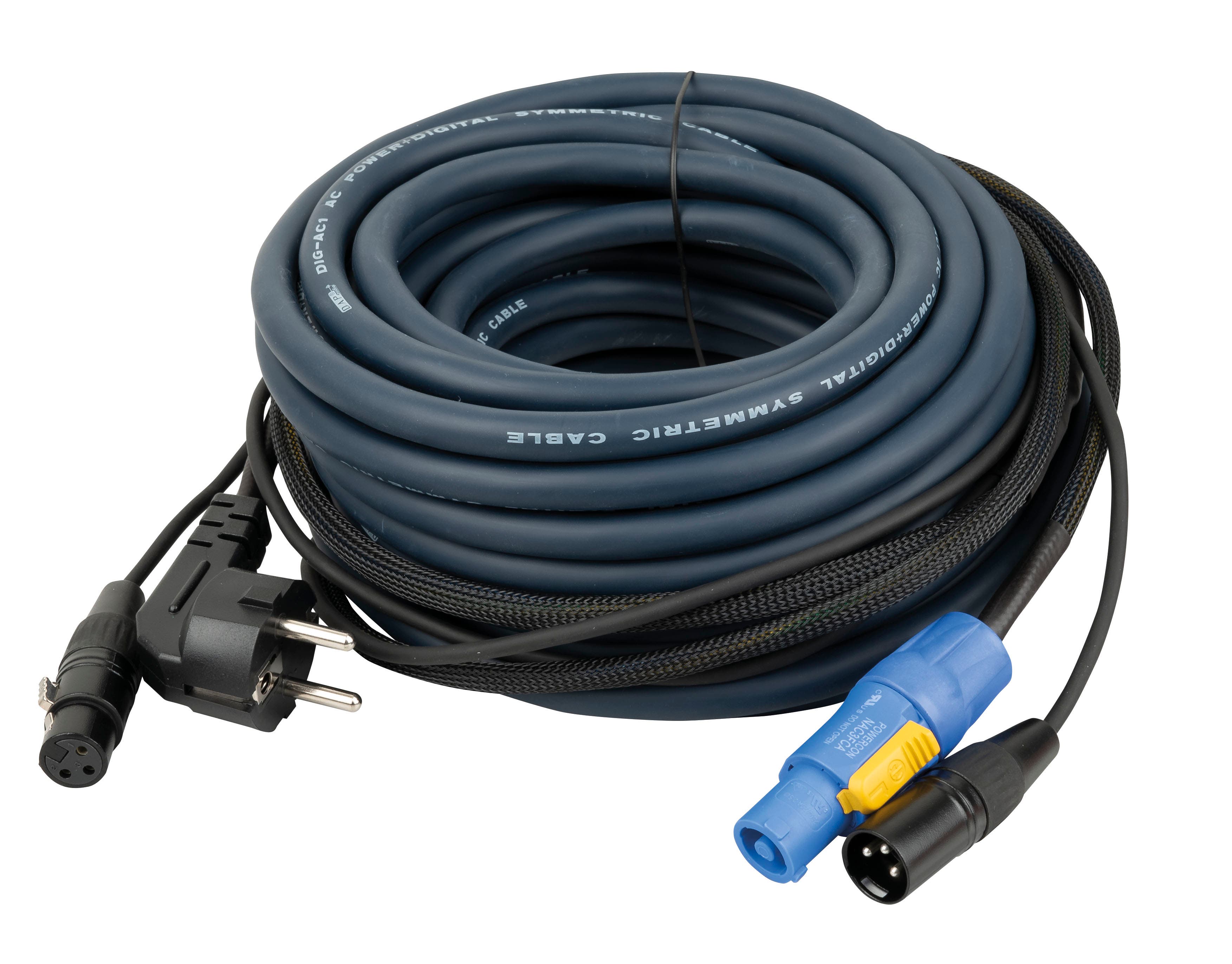 Hybridkabel, Schuko - Powercon / XLR 3-pin AUDIO - DAP | Bellalite Hybridkabel, Schuko - Powercon / XLR 3-pin AUDIO - DAP | Bellalite