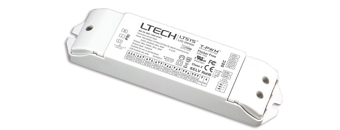 0-10V Driver CC Dim, 200-1200mA 36W - LTECH | Bellalite