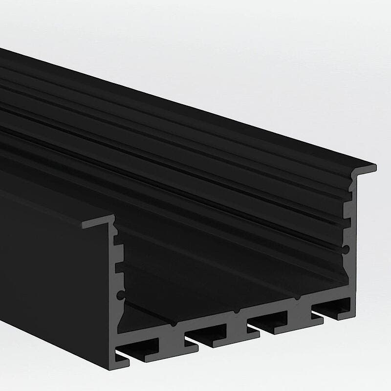 Aluminiumprofil L-Line Rec 24 ST, 2m Svart - PROLED | Bellalite Aluminiumprofil L-Line Rec 24 ST, 2m Svart - PROLED | Bellalite