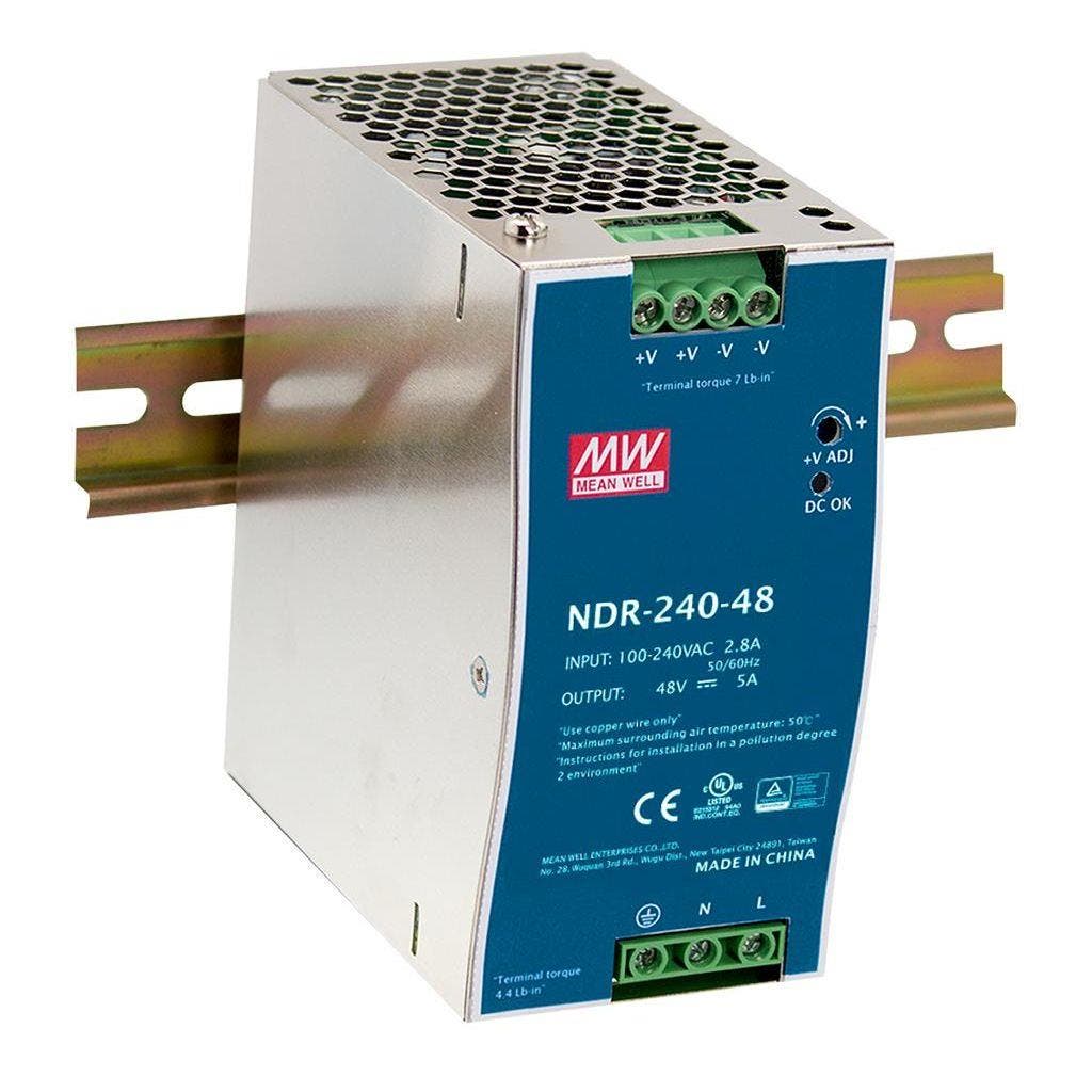 Mean Well NDR-240-24 Din Rail Plus 24V 240W - Mean Well | Bellalite Mean Well NDR-240-24 Din Rail Plus 24V 240W - Mean Well | Bellalite