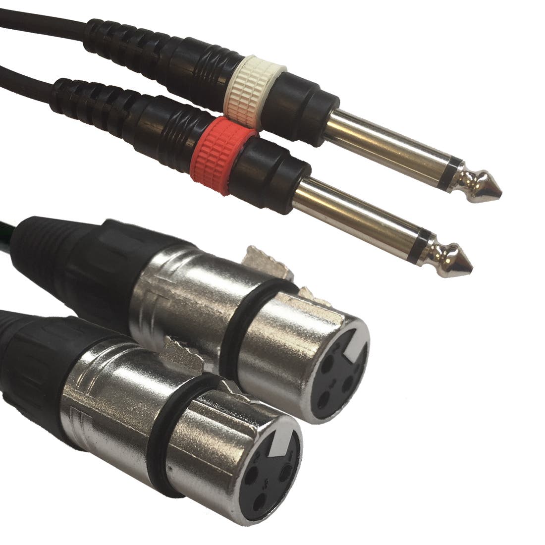 Adapterkabel 2x XLR 3-Pin Hona - 2x 6,3mm Mono - ADJ Retail | Bellalite Adapterkabel 2x XLR 3-Pin Hona - 2x 6,3mm Mono - ADJ Retail | Bellalite