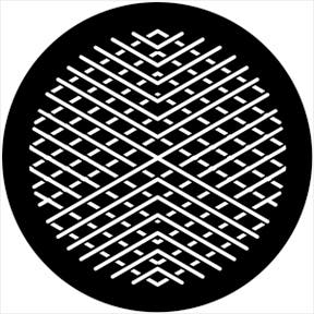 Symmetric 2 Metallgobo, B-Size (86mm) - Rosco | Bellalite Symmetric 2 Metallgobo, B-Size (86mm) - Rosco | Bellalite