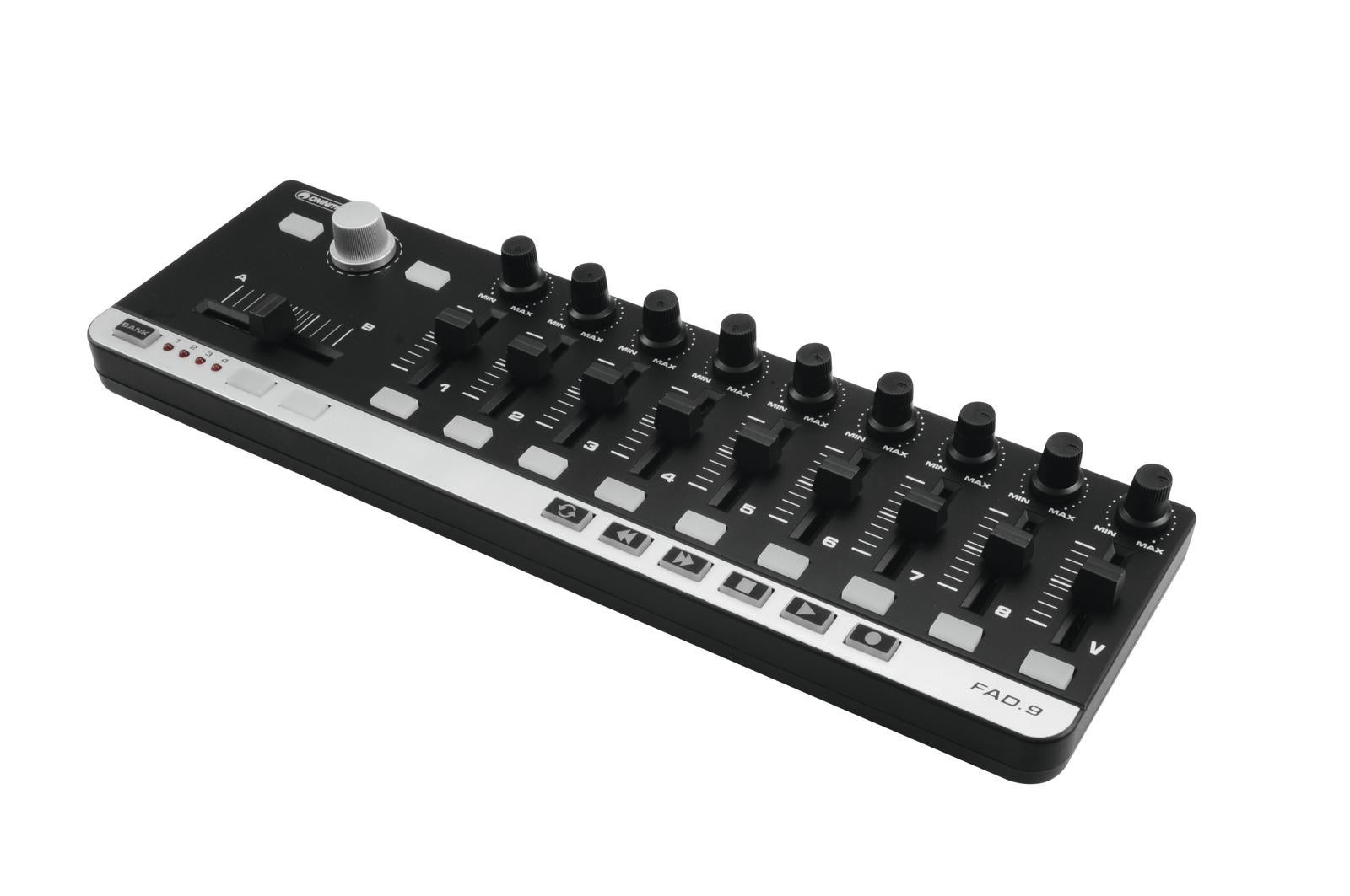 FAD-9 MIDI Controller 9 faders - Omnitronic | Bellalite