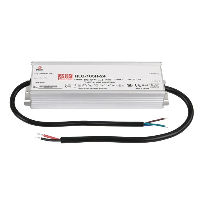 Mean Well HLG-185H-24 PRO 24V 185W IP67  - Mean Well | Bellalite