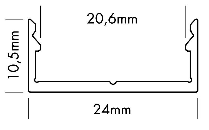 Aluminiumprofil M-Line Extra Low 10, 3m - PROLED | Bellalite