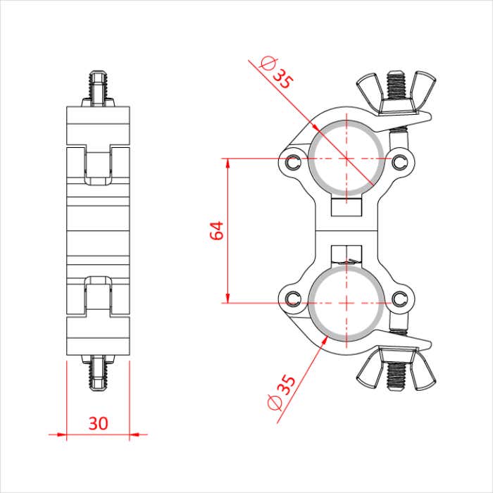 Doughty Atom Parallel Coupler 35mm 35mm, Svart - Doughty | Bellalite Doughty Atom Parallel Coupler 35mm 35mm, Svart - Doughty | Bellalite