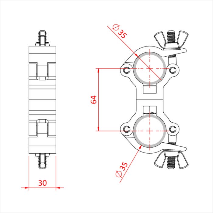Doughty Atom Parallel Coupler 35mm 35mm, Svart - Doughty | Bellalite Doughty Atom Parallel Coupler 35mm 35mm, Svart - Doughty | Bellalite