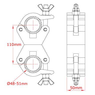Doughty Clamp Swivel Coupler 48mm - 51mm, Blank - Doughty | Bellalite Doughty Clamp Swivel Coupler 48mm - 51mm, Blank - Doughty | Bellalite