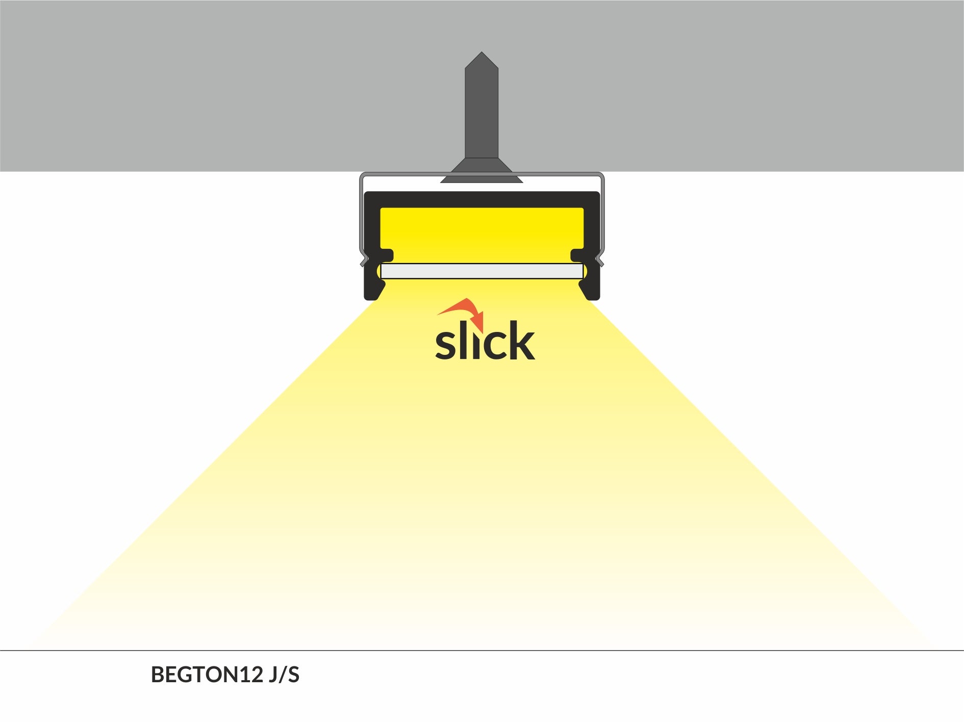 Topmet LED-Profil BEGTON12 Anodiserad alu L=1m - TOPMET | Bellalite