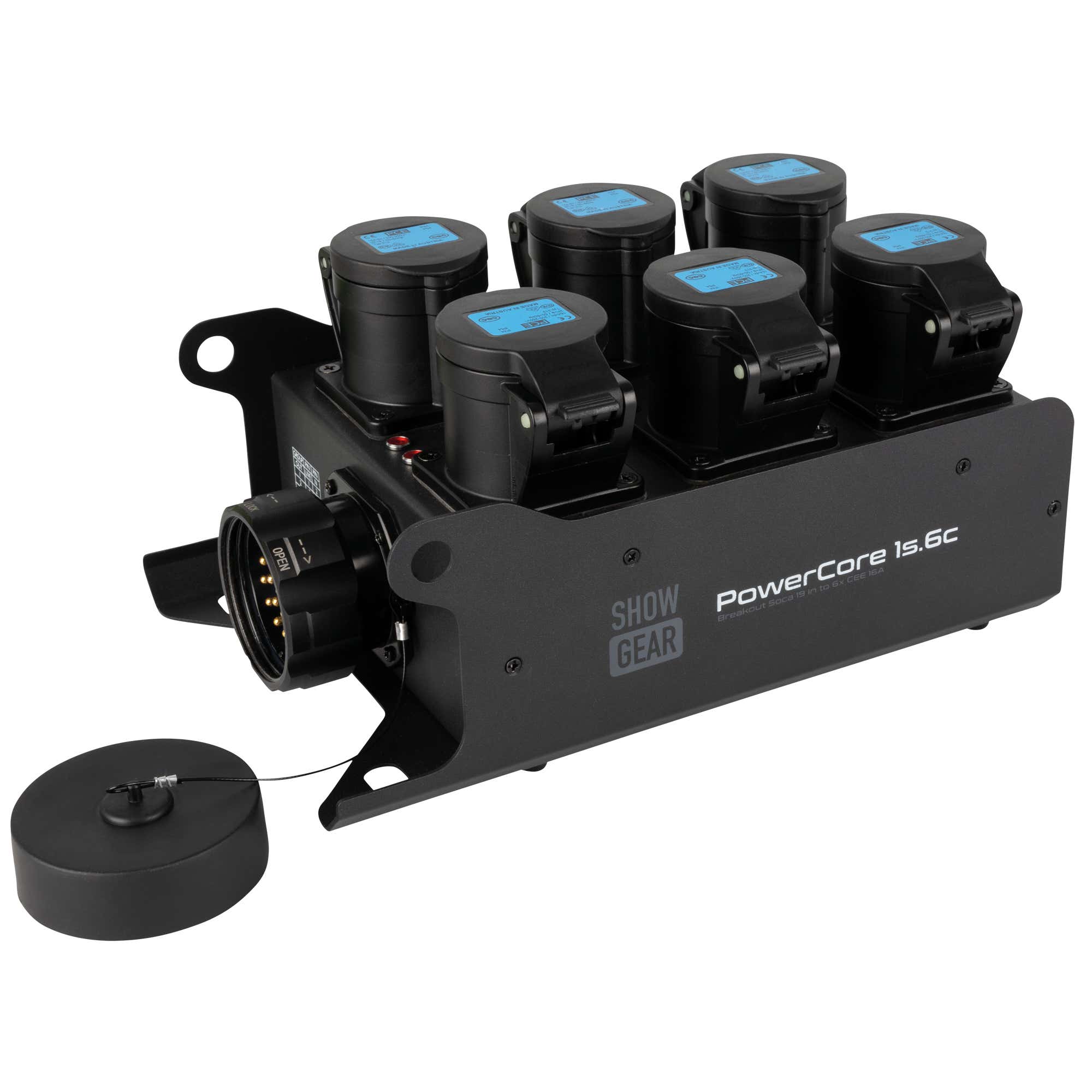 PowerCore 1s.6c 19-Pin Socapex IN / 6x CEE 16A(1p) UT - Showgear | Bellalite PowerCore 1s.6c 19-Pin Socapex IN / 6x CEE 16A(1p) UT - Showgear | Bellalite