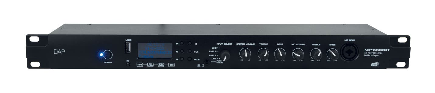 MP-100DBT Professional Media Player with DAB+ - DAP | Bellalite MP-100DBT Professional Media Player with DAB+ - DAP | Bellalite