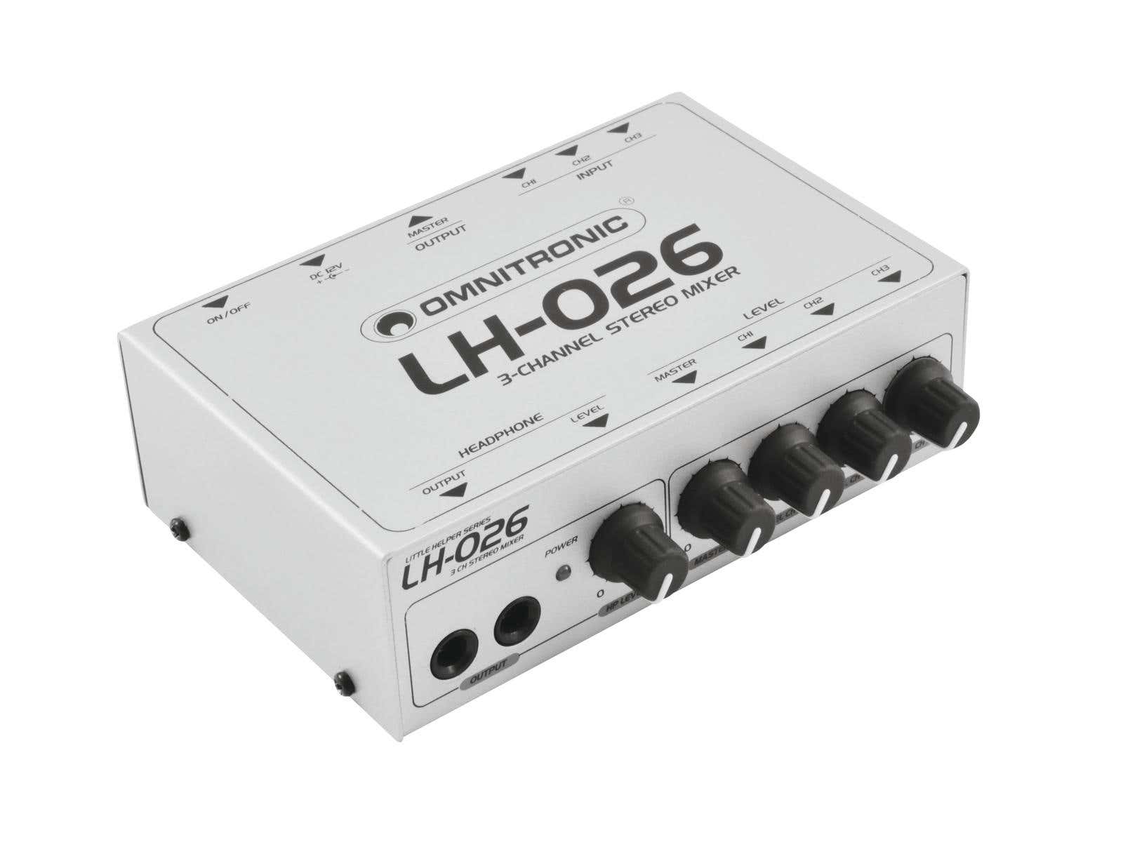 Little Helper LH-026 3-Channel Stereo Mixer - Omnitronic | Bellalite Little Helper LH-026 3-Channel Stereo Mixer - Omnitronic | Bellalite