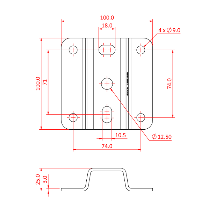 Doughty Studio Rail 25mm Ceiling Bracket Without Rail Clamps - Doughty | Bellalite