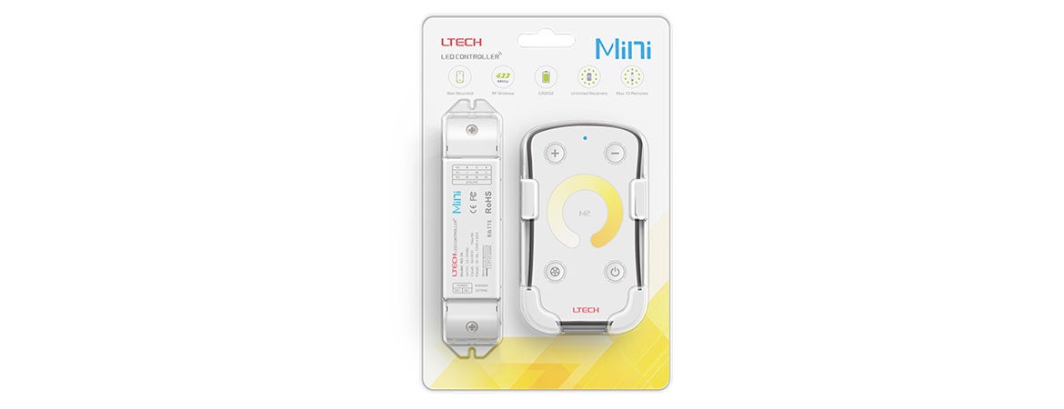 Mottagare med fjärrkontroll, 12-24V DC, CT 2CH x 3A, Max 72W (12V) / 144W (24V) - LTECH | Bellalite