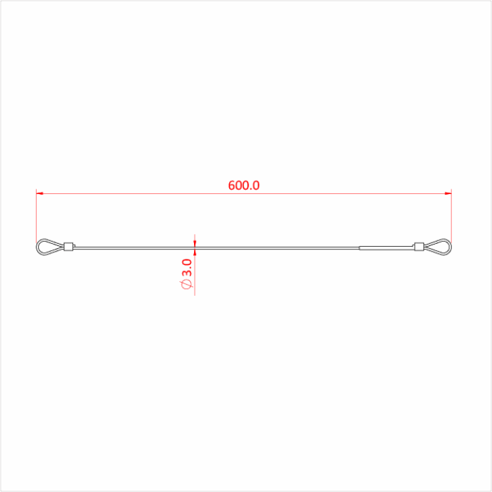 Doughty All Weather Säkerhetswire 60cm 100kg 3mm - Doughty | Bellalite