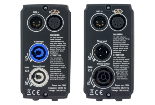 Sine Wave Dimmer 1x3kW XSD-S3-YC-5, powerCON TRUE1, 5pin XLR - Swisson | Bellalite