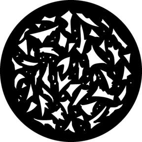 Pointed Breakup Metallgobo, B-Size (86mm) - Rosco | Bellalite Pointed Breakup Metallgobo, B-Size (86mm) - Rosco | Bellalite