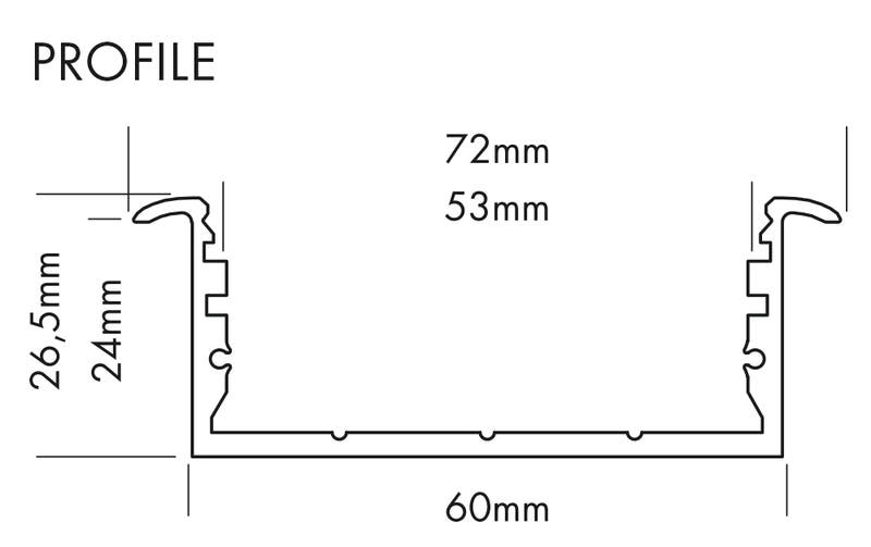 Aluminiumprofil L-Line Rec, 5m Alu - PROLED | Bellalite Aluminiumprofil L-Line Rec, 5m Alu - PROLED | Bellalite