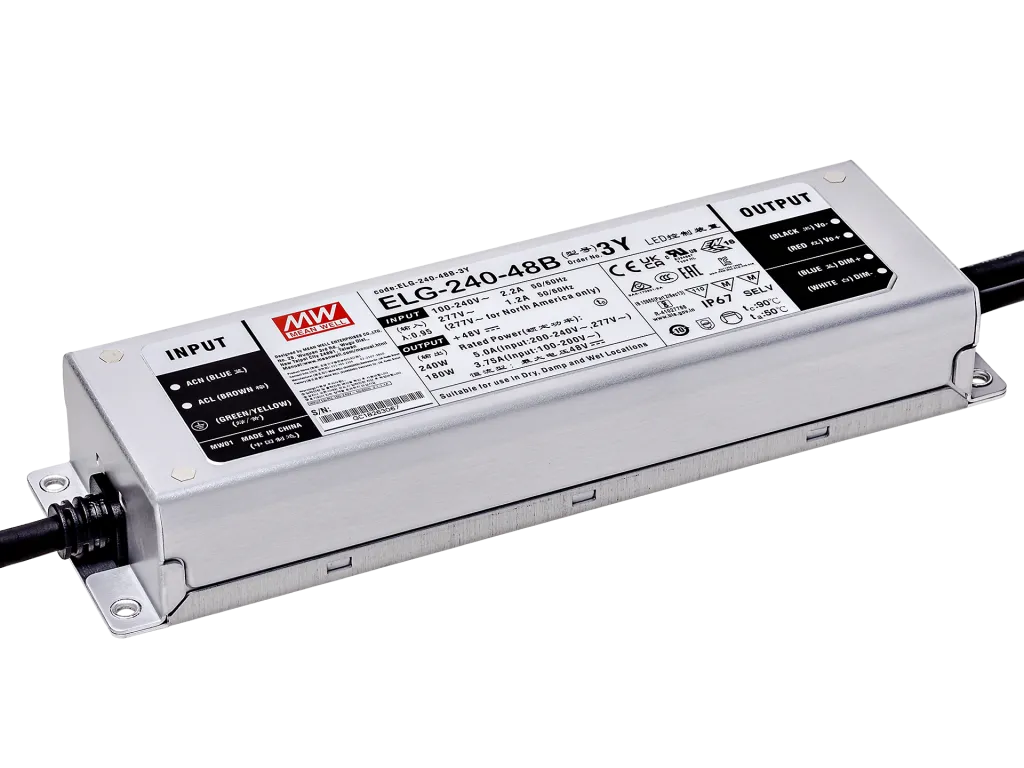 Mean Well ELG-240-48B 48V 240W IP67 0-10V                                                  - Mean Well | Bellalite