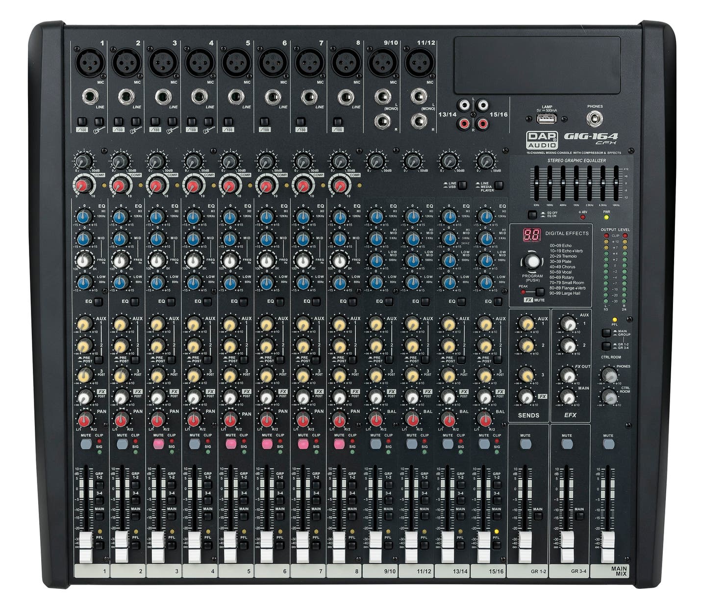 Ljudmixer DAP GIG-164CFX 16 Channel Mixer with dynamics and DSP - DAP | Bellalite Ljudmixer DAP GIG-164CFX 16 Channel Mixer with dynamics and DSP - DAP | Bellalite