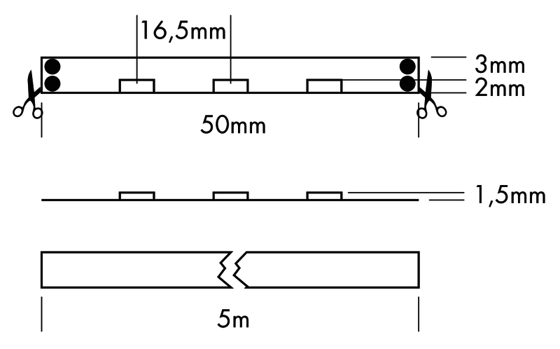 Flex Strip Side View Mono, per meter 6000K - PROLED | Bellalite
