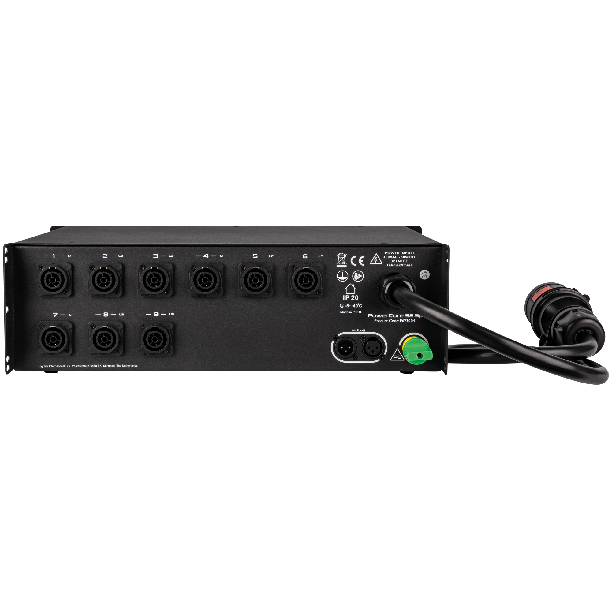 PowerCore 32.9p 1x Schuko + 9x PowerPro True - Showgear | Bellalite
