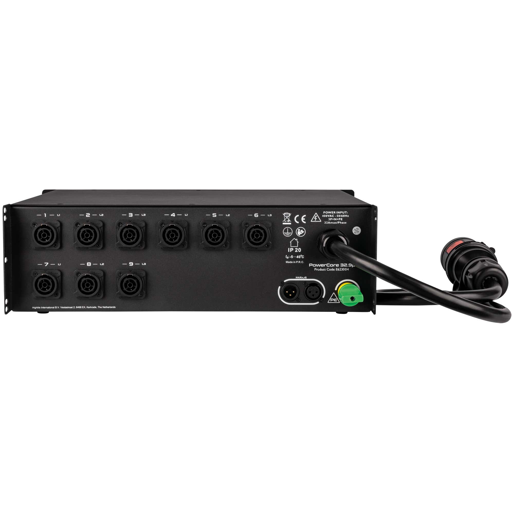 PowerCore 32.9p 1x Schuko + 9x PowerPro True - Showgear | Bellalite PowerCore 32.9p 1x Schuko + 9x PowerPro True - Showgear | Bellalite
