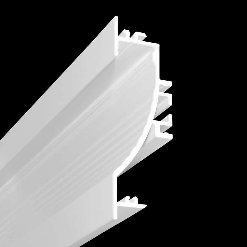 Aluminiumprofil S-Line Wave, per meter Vit - PROLED | Bellalite Aluminiumprofil S-Line Wave, per meter Vit - PROLED | Bellalite