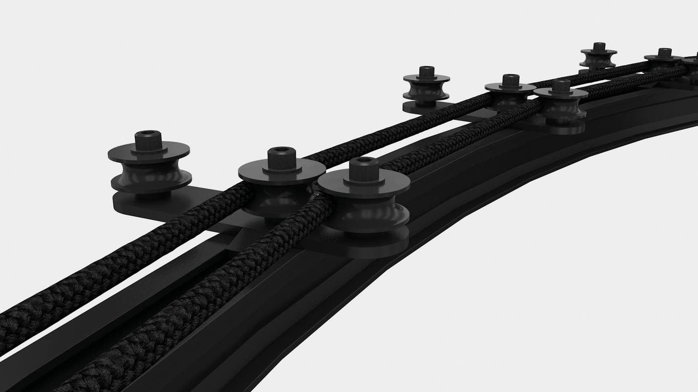 Eurotrack - Rope Guide 3 Wheels Svart - Wentex | Bellalite Eurotrack - Rope Guide 3 Wheels Svart - Wentex | Bellalite