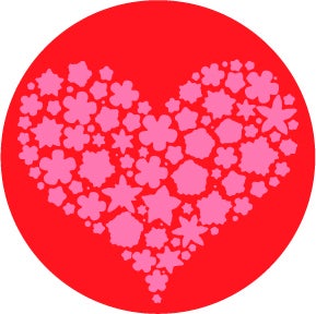 Filled Heart Glasgobo färg, D-size (53,3mm) - Rosco | Bellalite