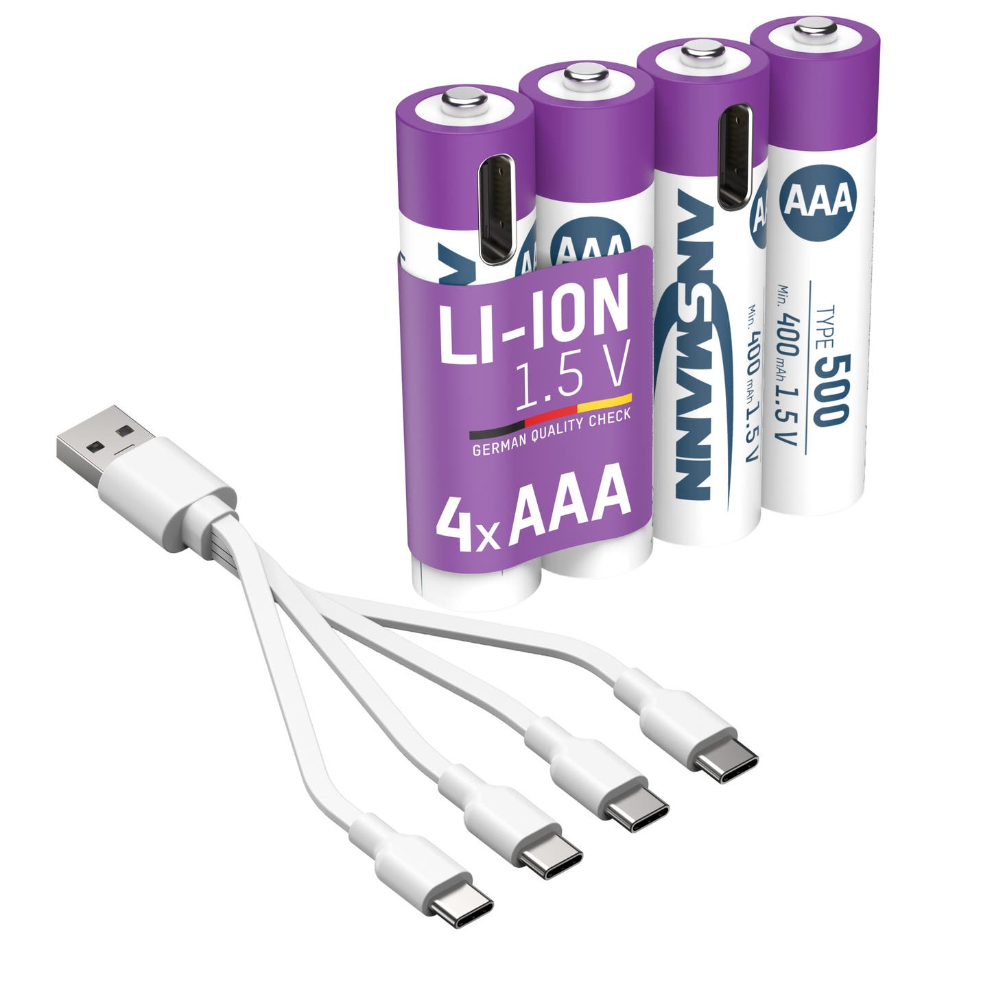 Li-ion Rechargeable battery AAA 400mAh 4-pack - Ansmann | Bellalite Li-ion Rechargeable battery AAA 400mAh 4-pack - Ansmann | Bellalite