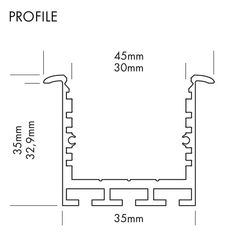 Aluminiumprofil SQ-Line Rec 24, 3m Alu - PROLED | Bellalite Aluminiumprofil SQ-Line Rec 24, 3m Alu - PROLED | Bellalite