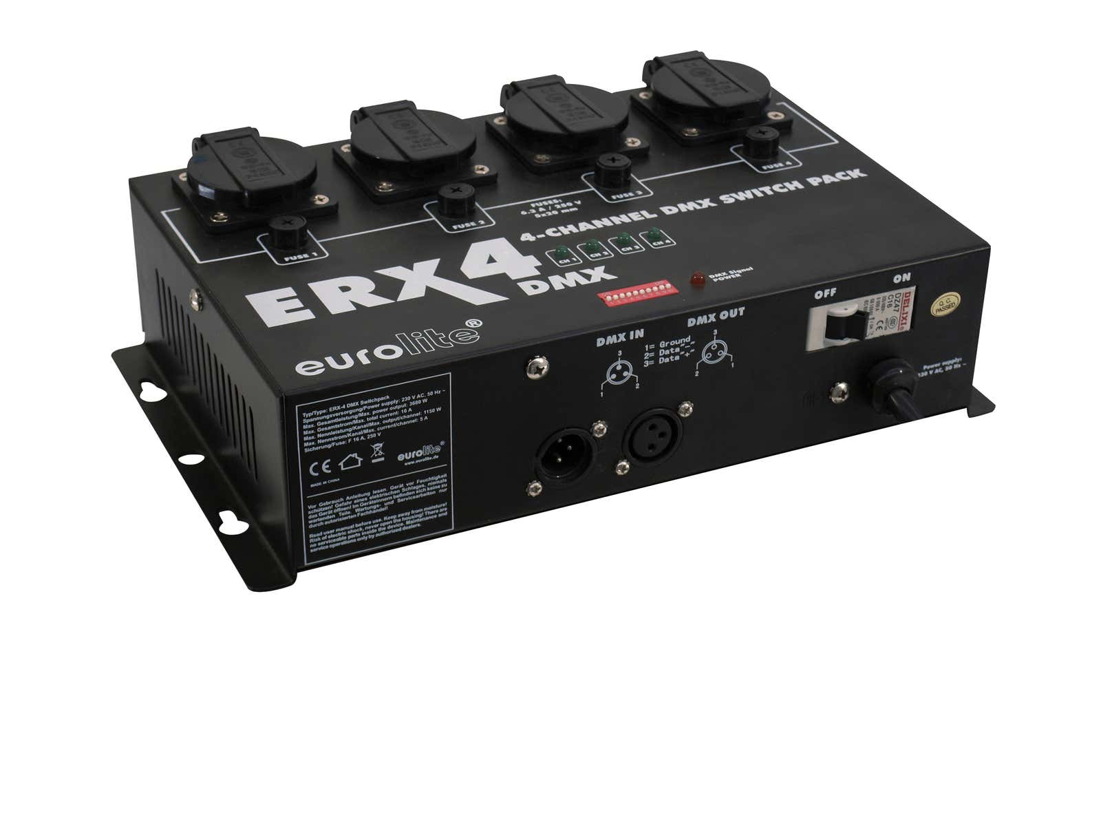 Switchpack ERX-4 DMX 4x5A Schuko - Eurolite | Bellalite Switchpack ERX-4 DMX 4x5A Schuko - Eurolite | Bellalite