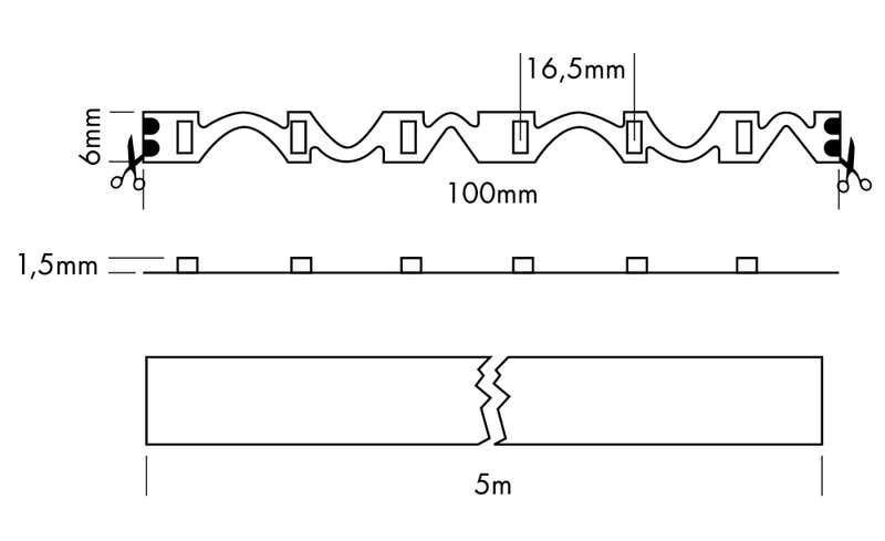 Flex Strip Snake, per meter 3000K - PROLED | Bellalite Flex Strip Snake, per meter 3000K - PROLED | Bellalite