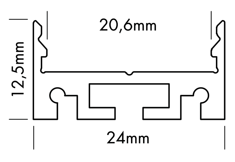 Aluminiumprofil M-Line Extra Low 24, 2m - PROLED | Bellalite