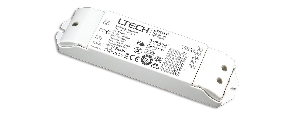 DMX Driver CC Dim, 200-1200mA 36W - LTECH | Bellalite
