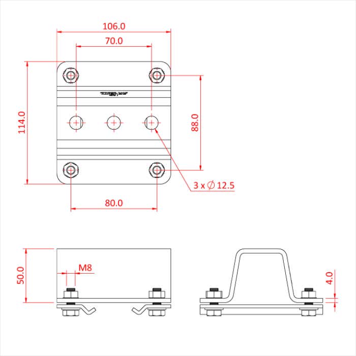 Doughty Studio Rail 80 Ceiling Bracket 50mm High Supplied With Rail Clamps - Doughty | Bellalite Doughty Studio Rail 80 Ceiling Bracket 50mm High Supplied With Rail Clamps - Doughty | Bellalite