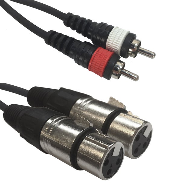 Adapterkabel 2x XLR 3-Pin Hona - 2x RCA - ADJ | Bellalite Adapterkabel 2x XLR 3-Pin Hona - 2x RCA - ADJ | Bellalite