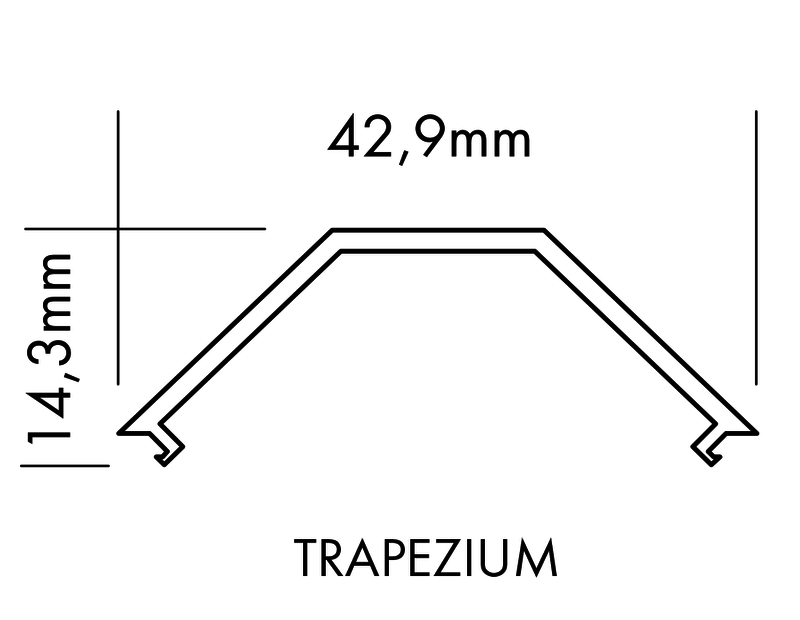 Plastic Cover C-Line Trapezium, per meter Klar - PROLED | Bellalite