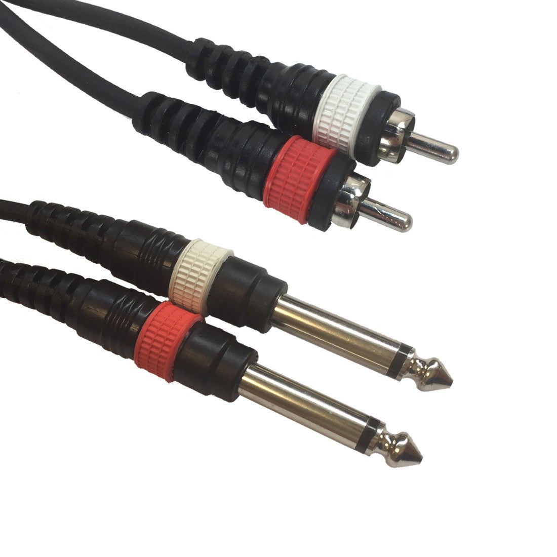 Adapterkabel 2x RCA - 2x 6,3mm Mono - ADJ Retail | Bellalite