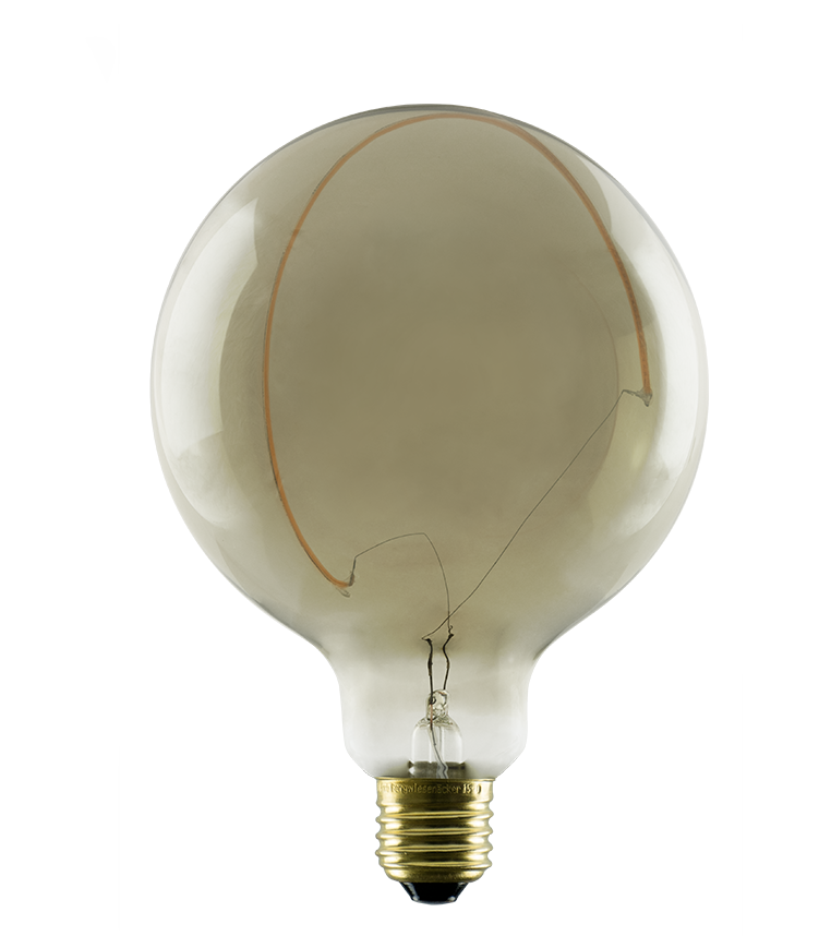 Segula Illusion Line LED Globe 125 Crescent Slanting Smokey E27 6W 310lm 1900K - Segula | Bellalite