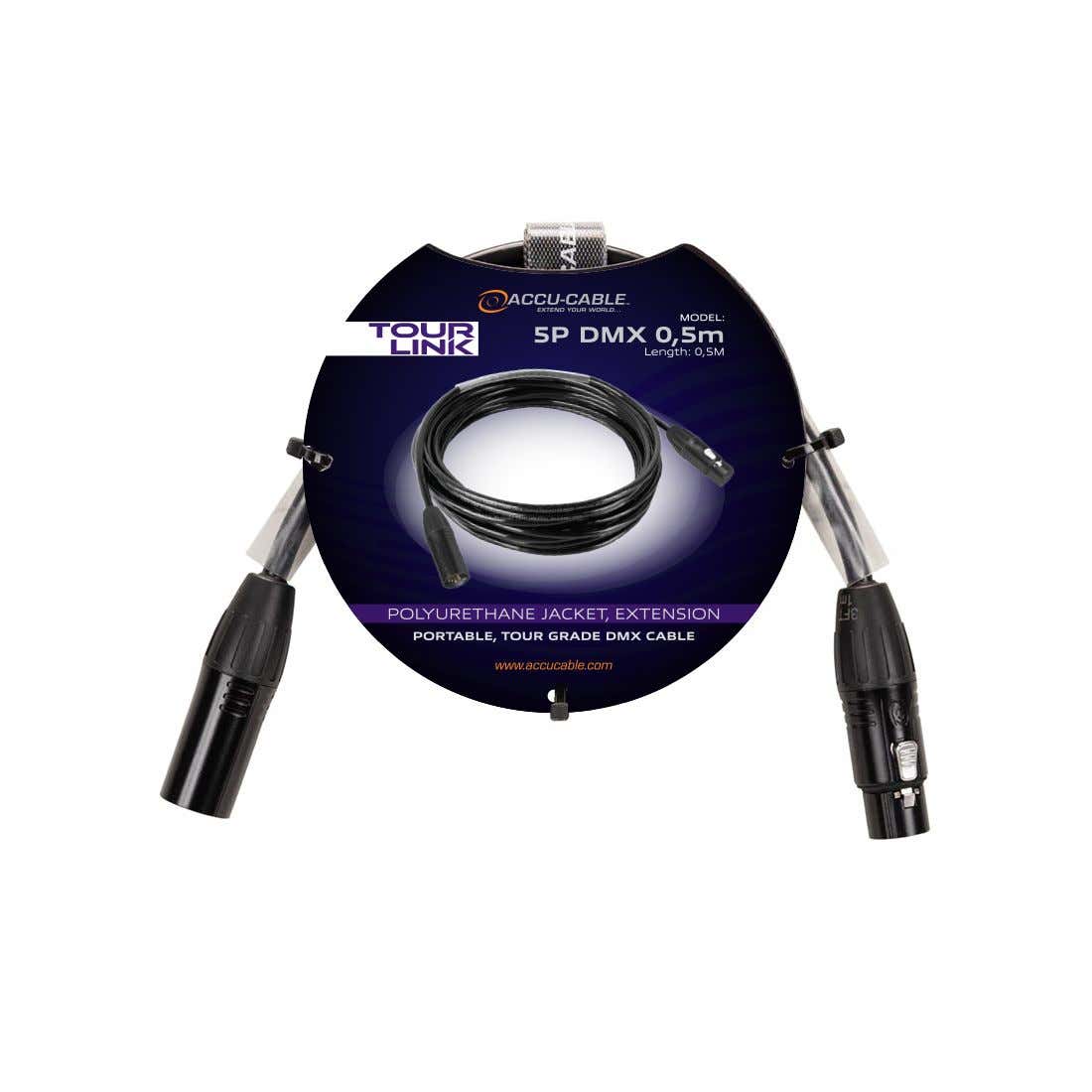 DMX-Kabel Accu-Cable Tour Link 5-Pol XLR 0,5m - ADJ Select | Bellalite DMX-Kabel Accu-Cable Tour Link 5-Pol XLR 0,5m - ADJ Select | Bellalite