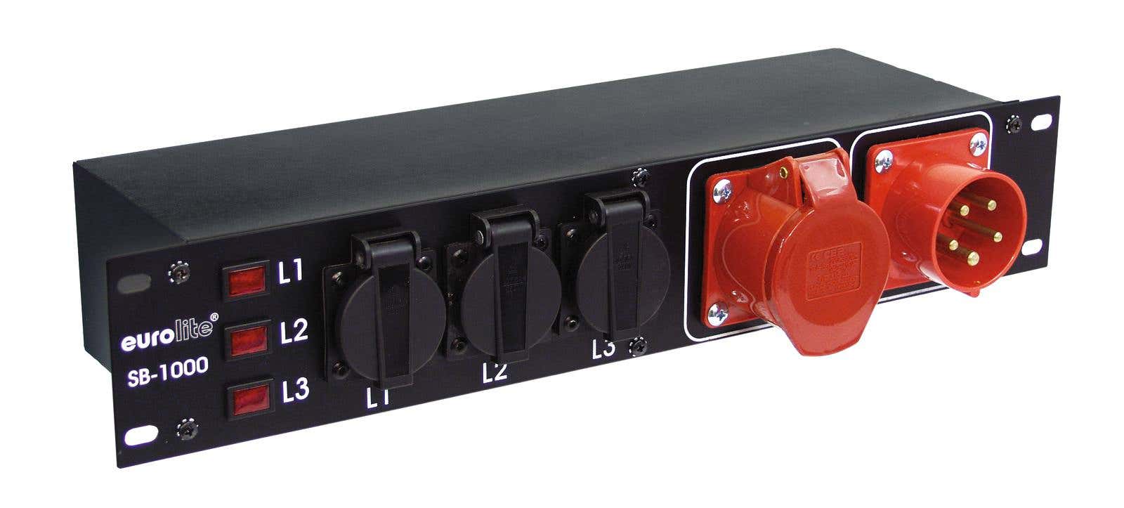 Elcentral, SB-1000 Power Distributor 16A 5P IN / 9x Schuko +16A 5P UT - Eurolite | Bellalite Elcentral, SB-1000 Power Distributor 16A 5P IN / 9x Schuko +16A 5P UT - Eurolite | Bellalite