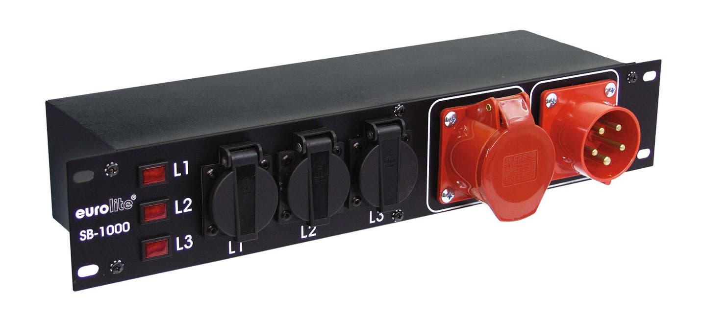 Elcentral, SB-1000 Power Distributor 16A 5P IN / 9x Schuko +16A 5P UT - Eurolite | Bellalite Elcentral, SB-1000 Power Distributor 16A 5P IN / 9x Schuko +16A 5P UT - Eurolite | Bellalite