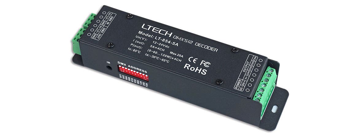 4CH DMX CV LED Dimmer 12-24V DC - LTECH | Bellalite 4CH DMX CV LED Dimmer 12-24V DC - LTECH | Bellalite